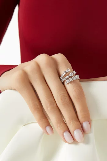 Triple Wrap Ring in Rhodium-plated Brass