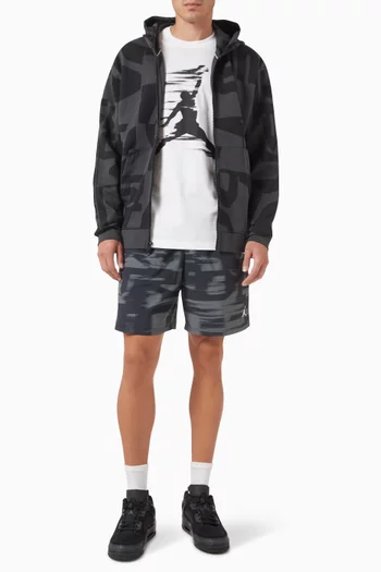 كنزة بغطاء رأس رياضية بسحّاب وتقنية Dri-FIT صوف هوب