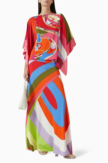 Orchidee-print Blouse in Satin-jersey
