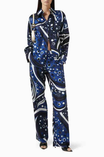 Fontane-print Pants in Silk-twill