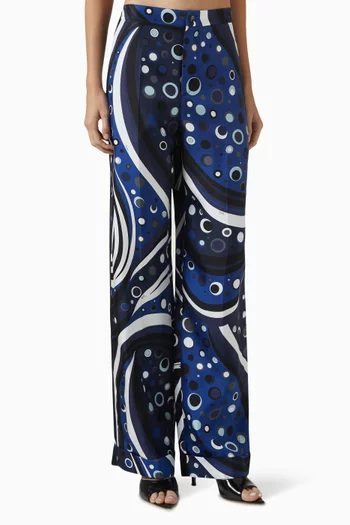 Fontane-print Pants in Silk-twill