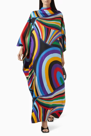 Iride-print Kaftan in Silk-twill