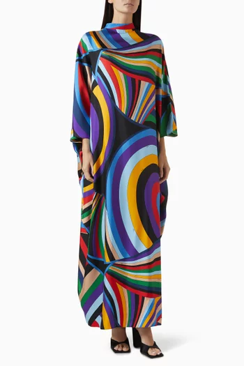 Iride-print Kaftan in Silk-twill