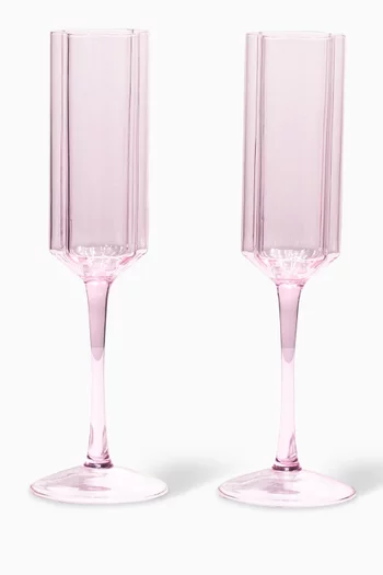 Wave Flutes in Glass, Set of 2