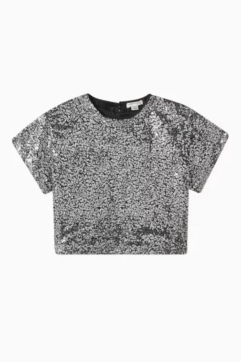 Sequin-embellished Top in Mesh