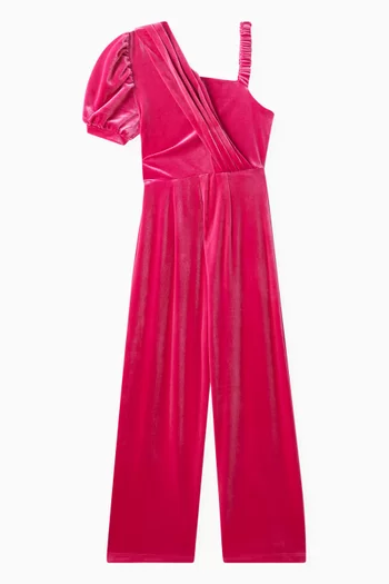 Wide-leg Jumpsuit in Velour