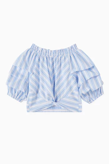Jagger Ruched-sleeve Top