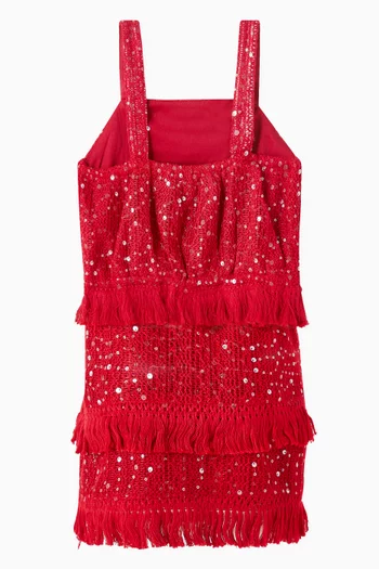 Sequin Fringe Top & Skirt Set