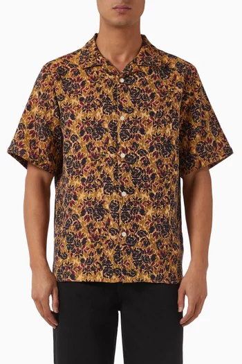 Didcot Floral Jacquard Vacation Shirt in Cotton