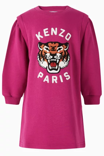 Tiger-logo Sweatshirt Dress in Cotton