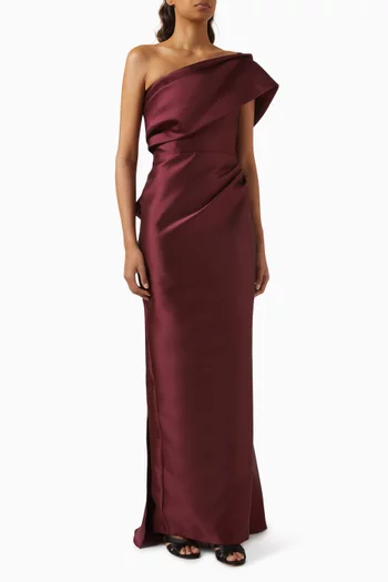 One-shoulder Bow Gown