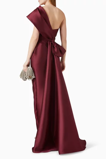 One-shoulder Bow Gown