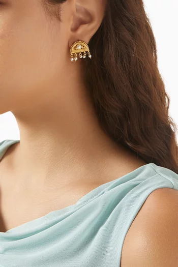Ravi Hemisphere Earrings in 24kt Gold-plated Brass