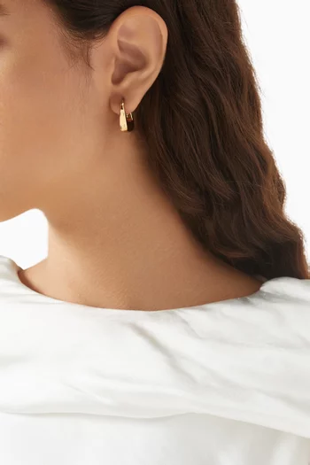 Square Hoop Earrings in 24kt Gold-plated Brass