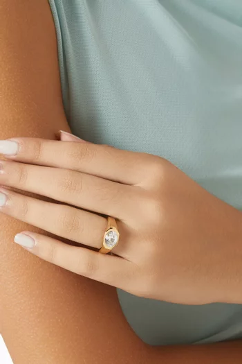 Classic Gemstone Ring in 24kt Gold-plated Ring