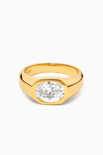 Classic Gemstone Ring in 24kt Gold-plated Ring