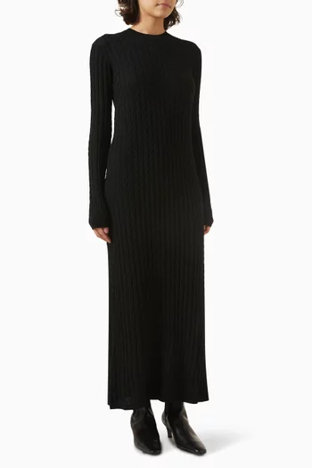 Maxi Dress in Cable-knit