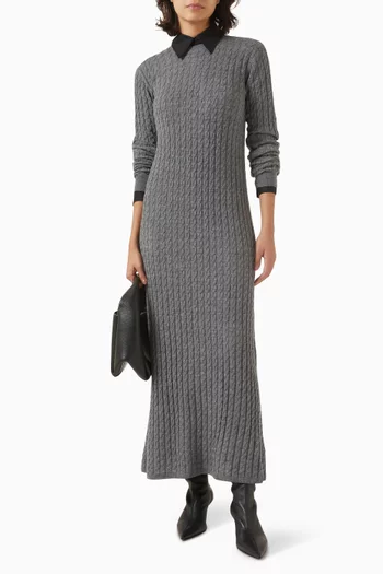 Maxi Dress in Cable-knit