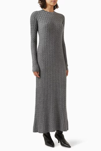 Maxi Dress in Cable-knit