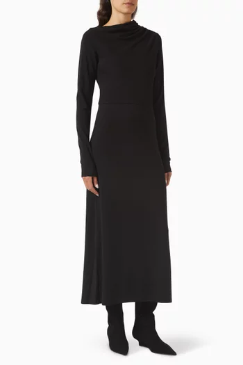 Draped Midi Dress in Jersey