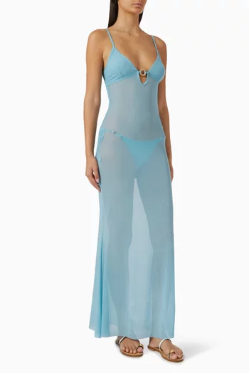 Cindy Ring Maxi Dress in Mesh