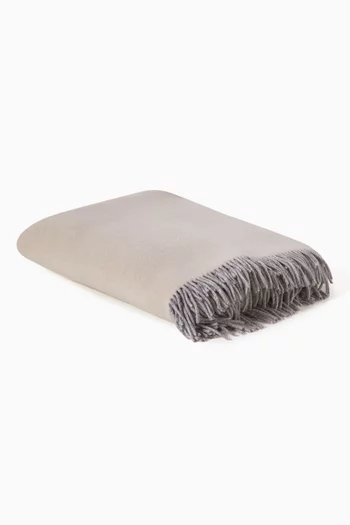 Fringe Double Cloth Throw in Cashmere