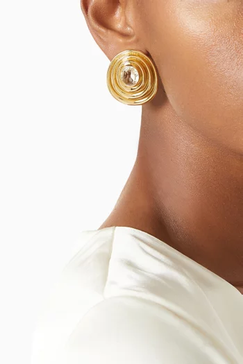 Presence Clip Earrings in 22kt Gold-plated Brass