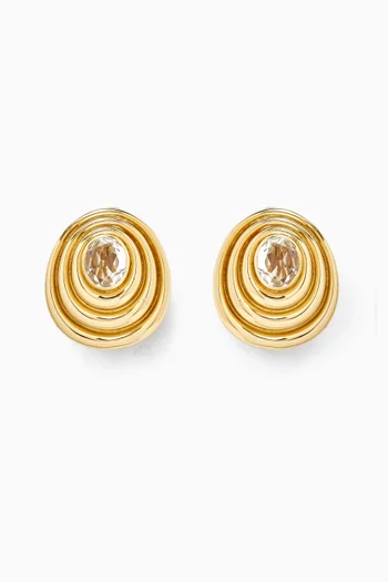 Presence Clip Earrings in 22kt Gold-plated Brass