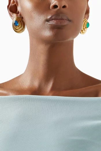 Presence Clip Earrings in 22kt Gold-plated Brass