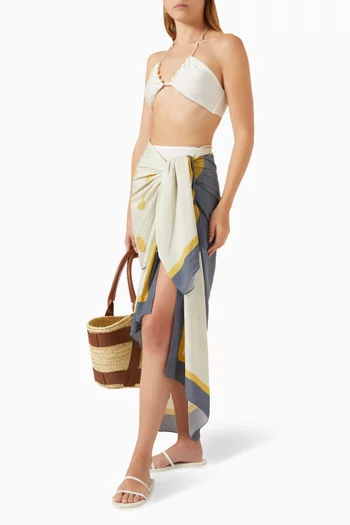 سارونغ بانو جولدن إيدج بنمط وشاح