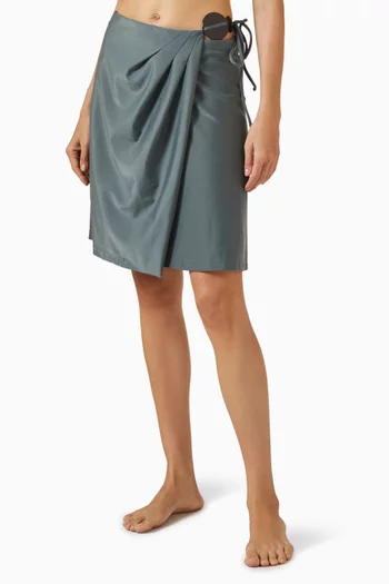 Mobile Appliqué Wrap Skirt in Stretch Nylon