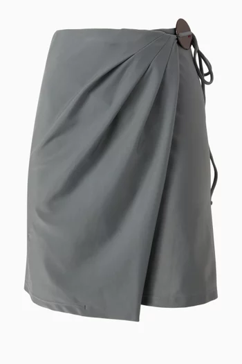 Mobile Appliqué Wrap Skirt in Stretch Nylon