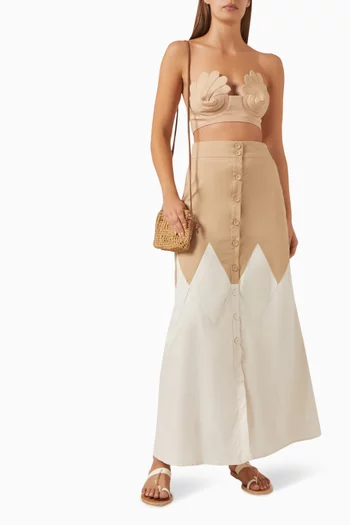 Shell Strapless Top in Cotton Blend
