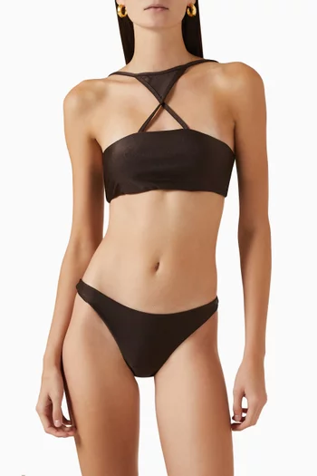Halterneck Bikini Top in Stretch Nylon