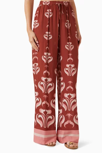 Vintage Lily Wide-leg Pants in Silk