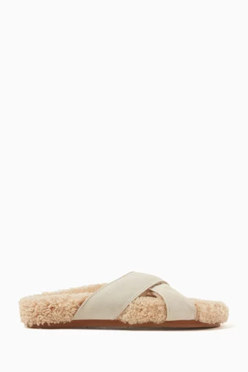 Anilio Cross-over Slippers in Shearling