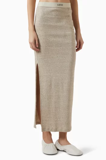 Logo-waistband Midi Skirt