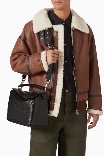 Large Puzzle Bag in Deerskin