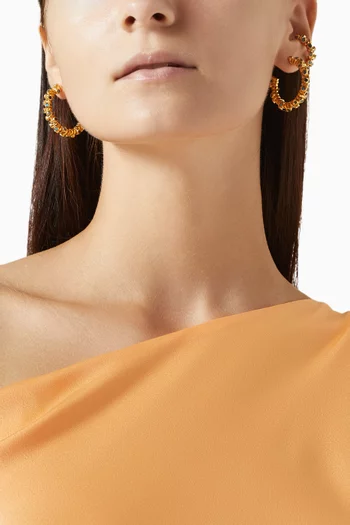 Multi Wave Earrings Set in 18kt Gold-plated Brass