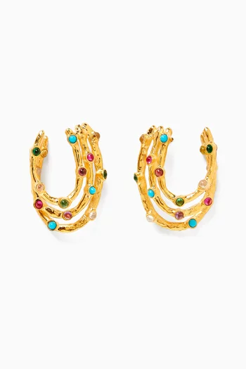 Multi Hoop Earrings in 18kt Gold-plated Brass