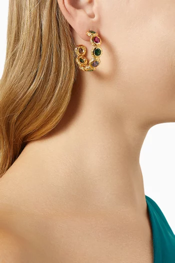 Wave Hoop Earrings in 18kt Gold-plated Brass
