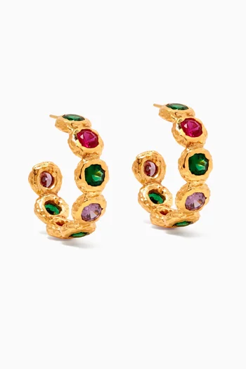 Wave Hoop Earrings in 18kt Gold-plated Brass