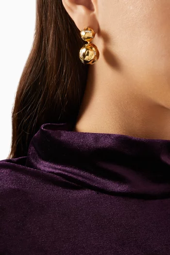 Dangling Orbs Stud Earrings in 18kt Gold-plated Brass