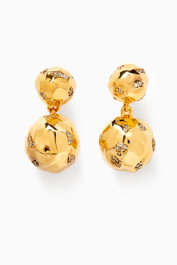 Dangling Orbs Stud Earrings in 18kt Gold-plated Brass