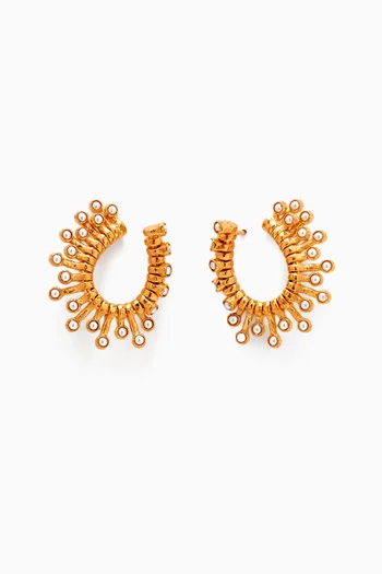 Wave Pearl Earrings in 18kt Gold-plated Brass