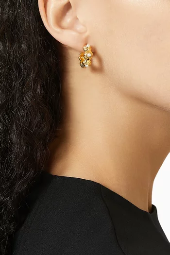 Mini Wave Hoop Earrings in 18kt Gold-plated Brass