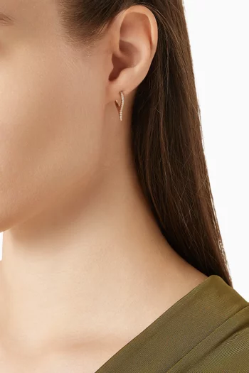 Diamond Point Huggie Earrings in 18kt Rose Gold