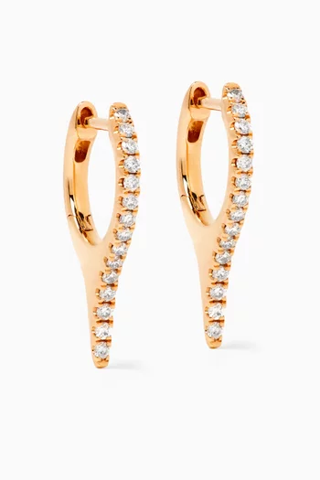 Diamond Point Huggie Earrings in 18kt Rose Gold