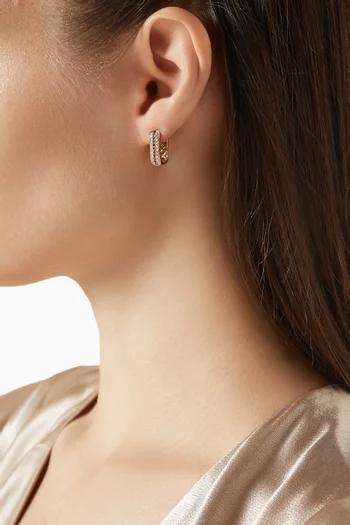 Mini Gaya Chubby Diamond & Ruby Huggie Earrings in 18kt Gold