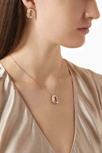 RA Gold and Diamond Earrings in 18kt Rose Gold